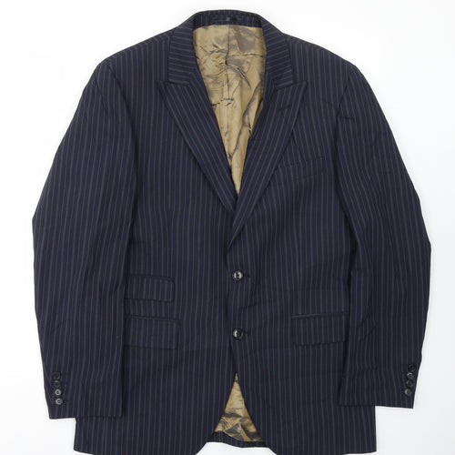 Taylor & Reece Mens Blue Striped  Jacket Blazer Size 40