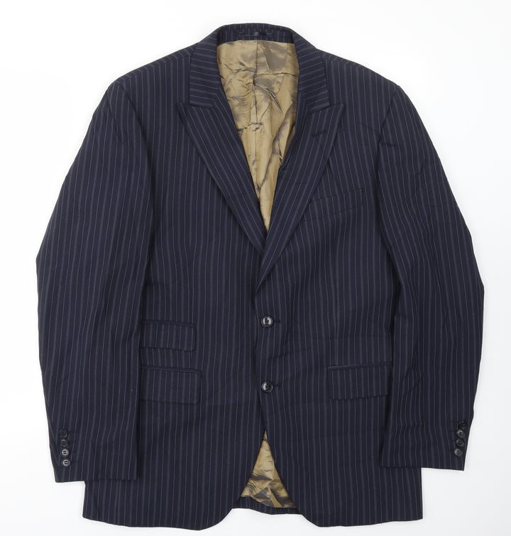 Taylor & Reece Mens Blue Striped  Jacket Blazer Size 40