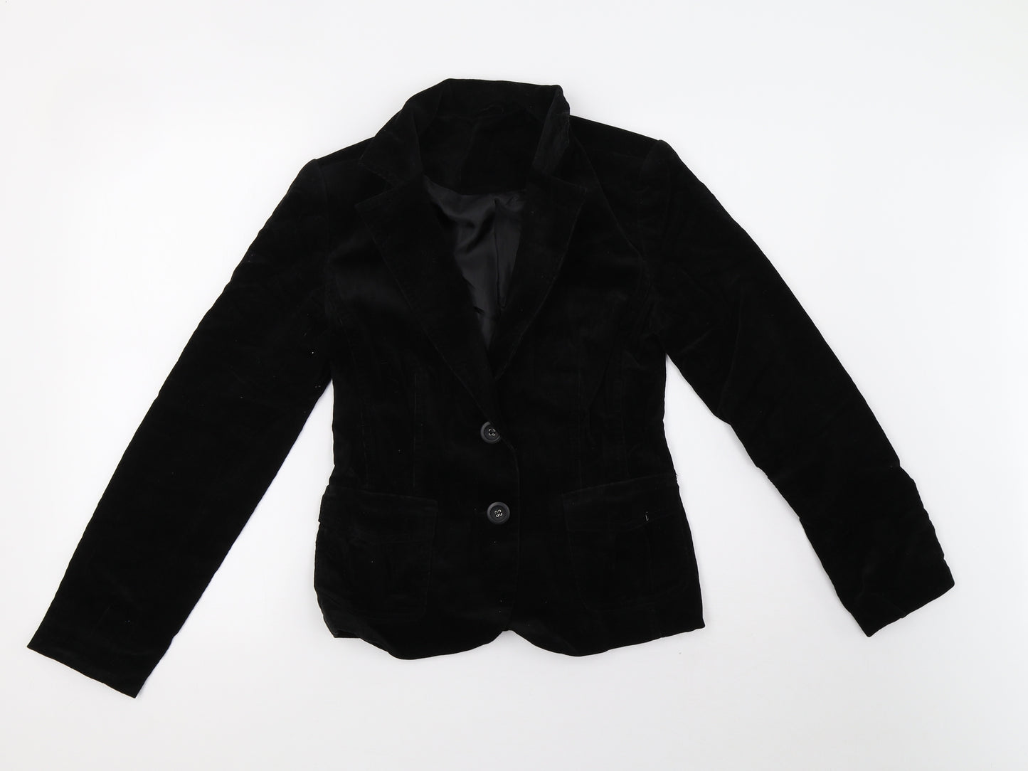New Look Womens Black  Velvet Jacket Blazer Size 10