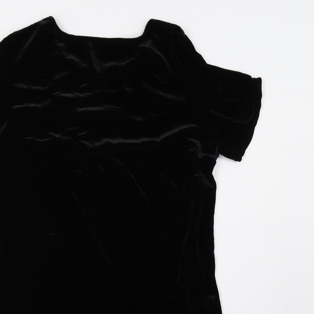 Preworn Womens Black  Velvet A-Line  Size S