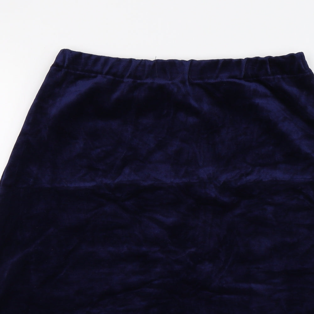 Courtaulds Womens Blue  Velvet A-Line Skirt Size M