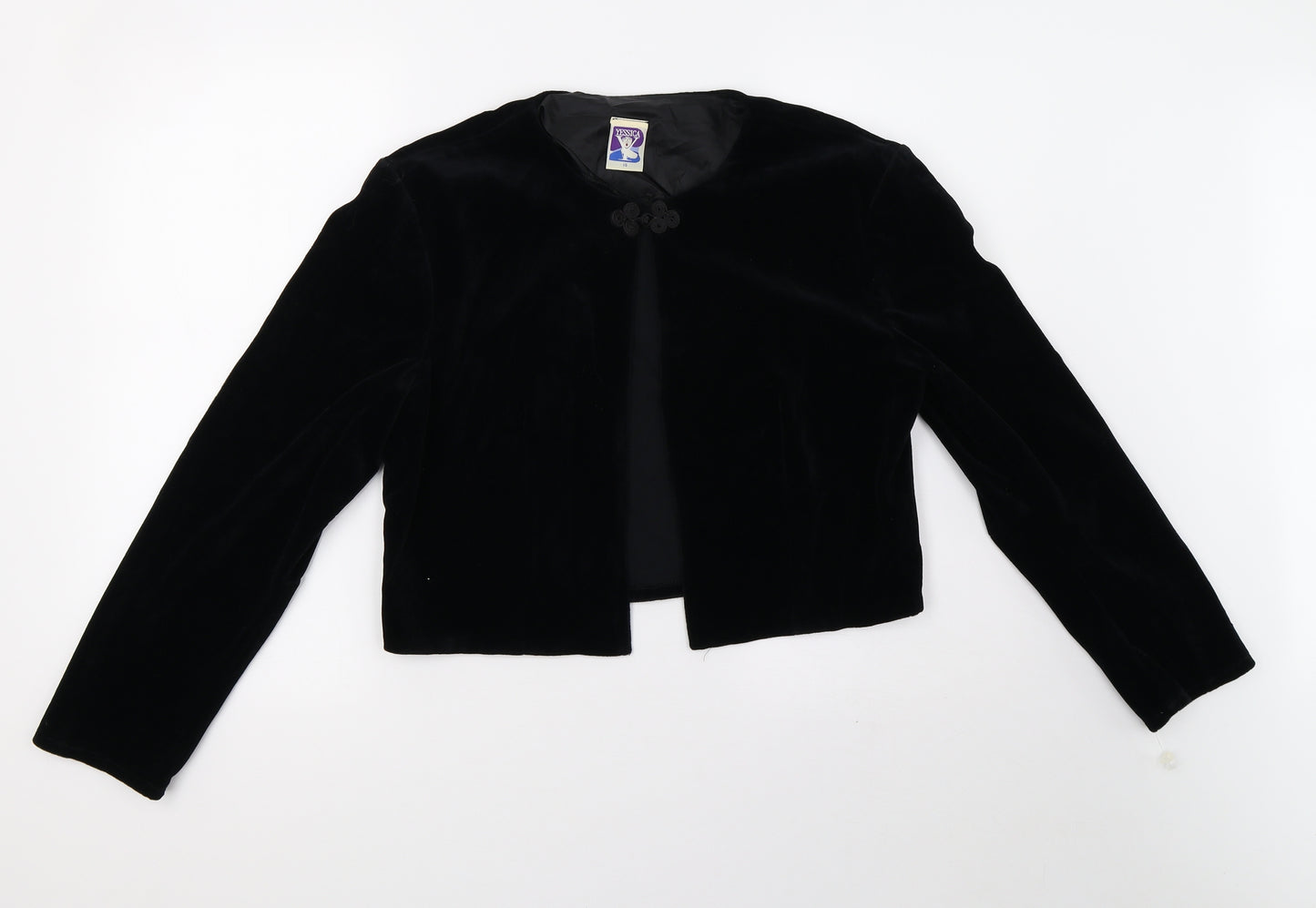 Yessica Womens Black  Velvet Jacket Blazer Size 14