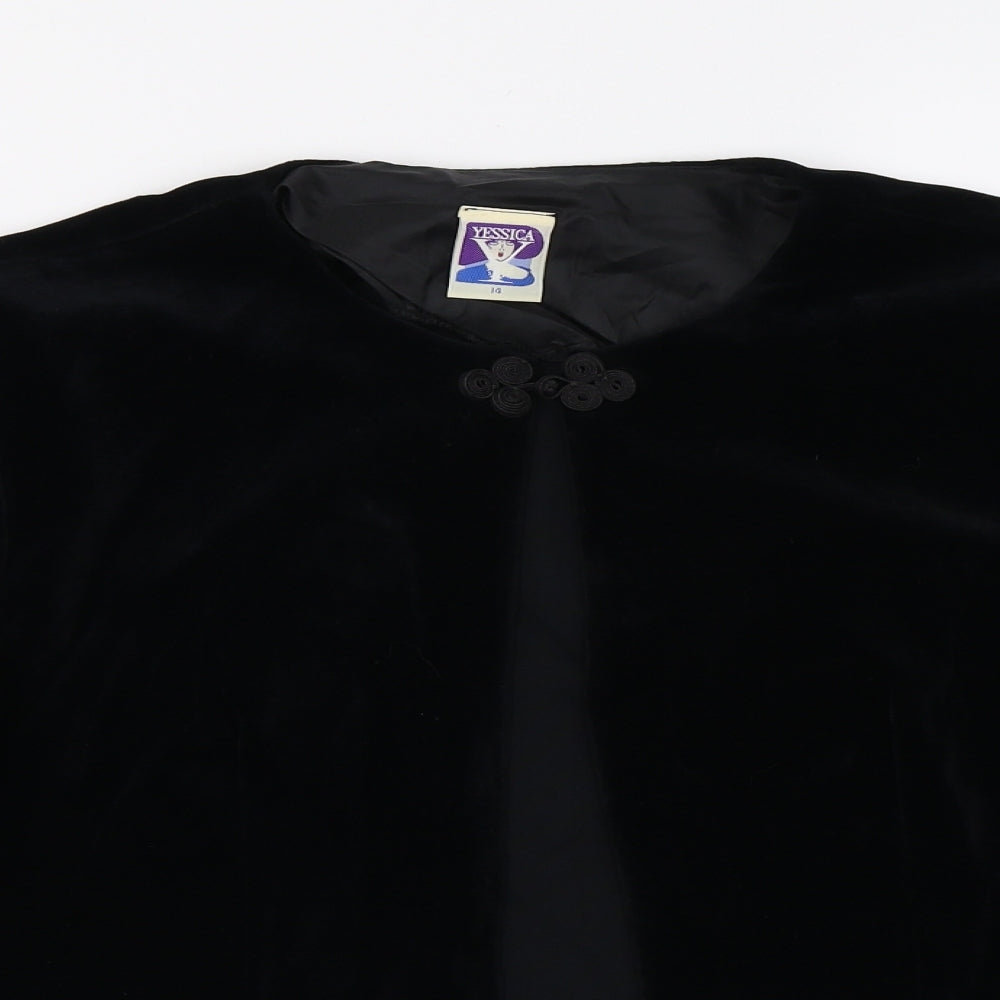 Yessica Womens Black  Velvet Jacket Blazer Size 14