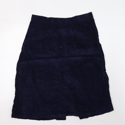Damart Womens Blue  Velvet A-Line Skirt Size 18