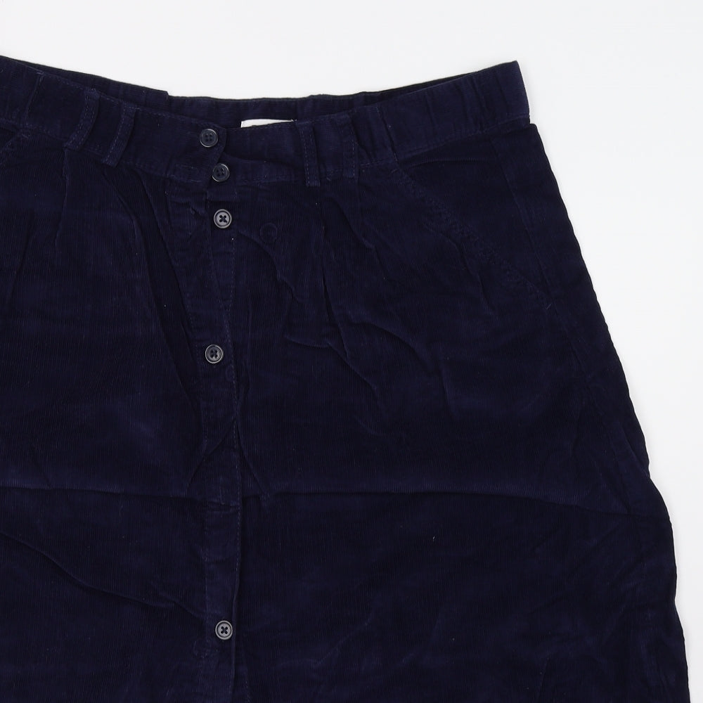 Damart Womens Blue  Velvet A-Line Skirt Size 18