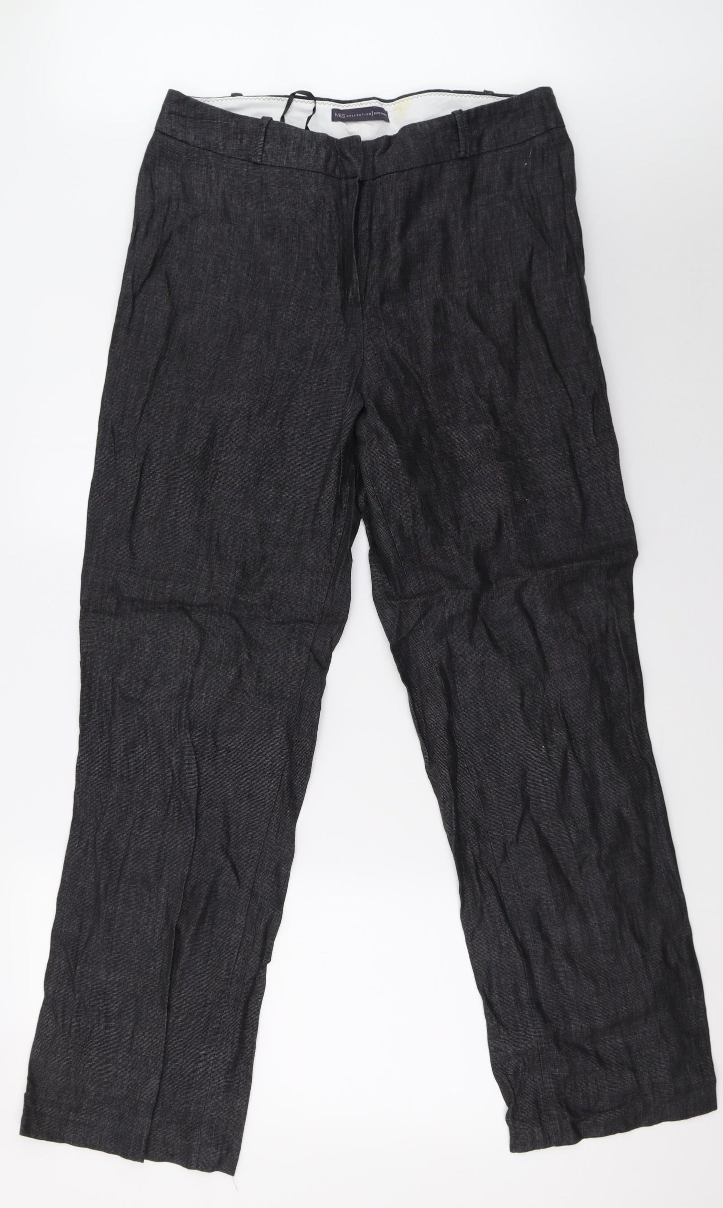Marks and Spencer Womens Grey   Trousers  Size 14 L32 in