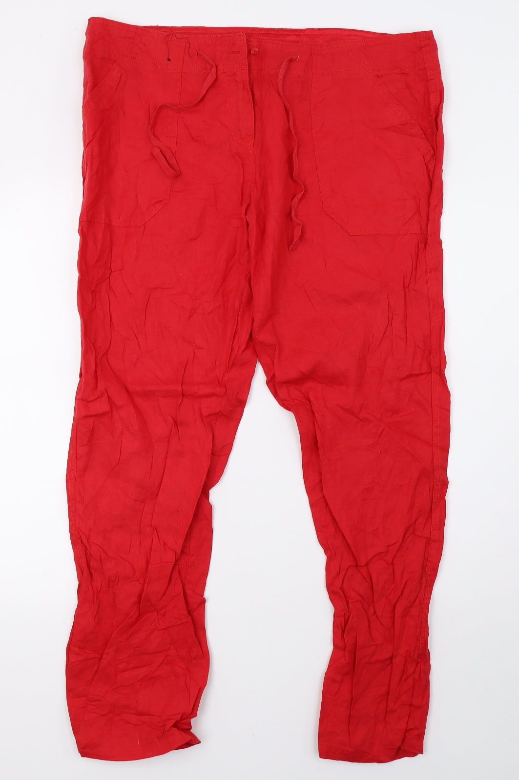 Primark Womens Red   Trousers  Size 16 L32 in