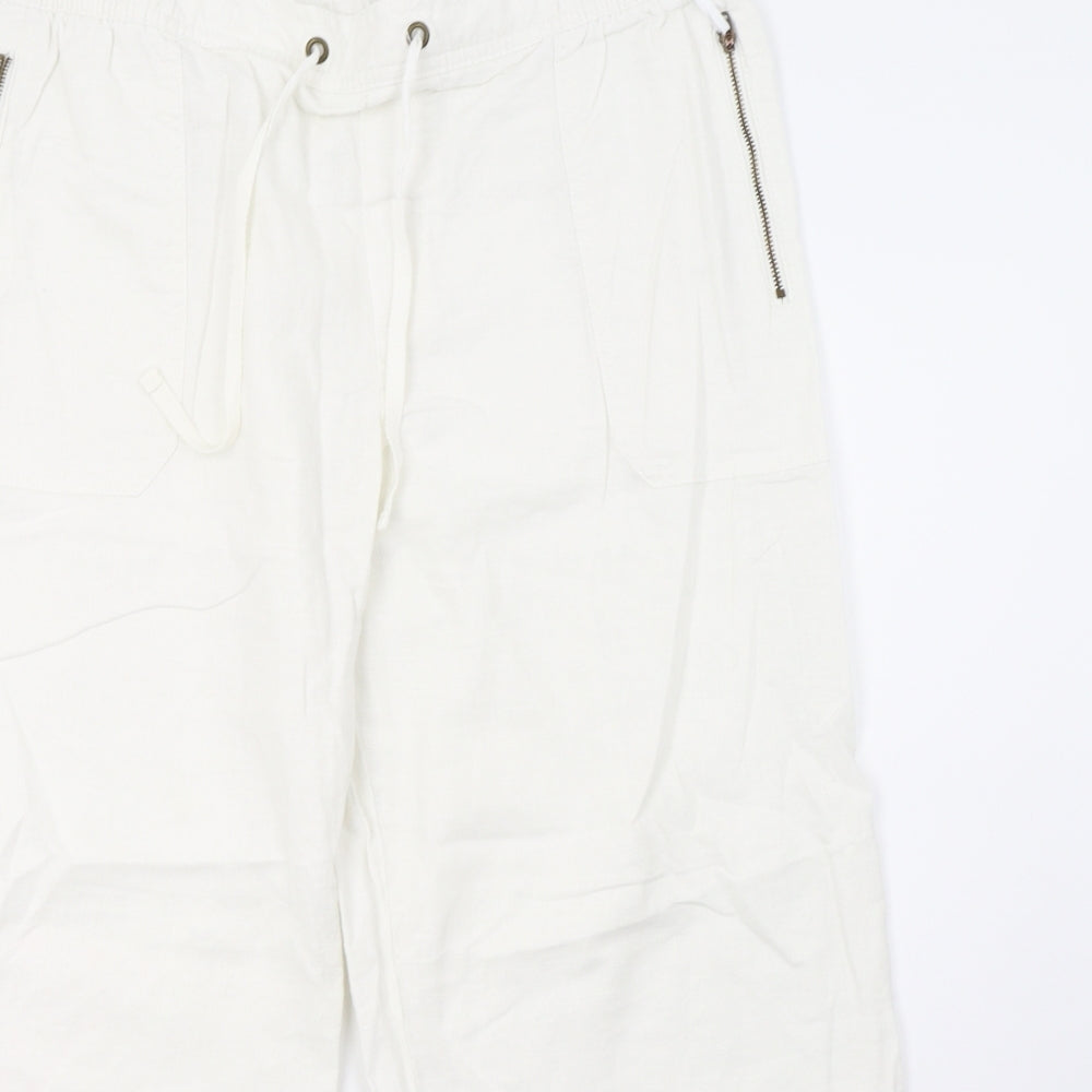 Sainsburys Womens White   Trousers  Size 16 L28 in