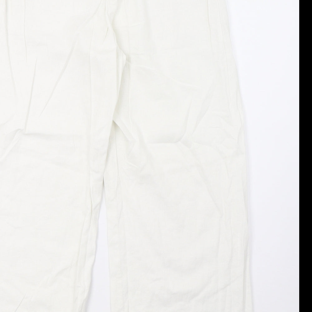 Sainsburys Womens White   Trousers  Size 16 L28 in