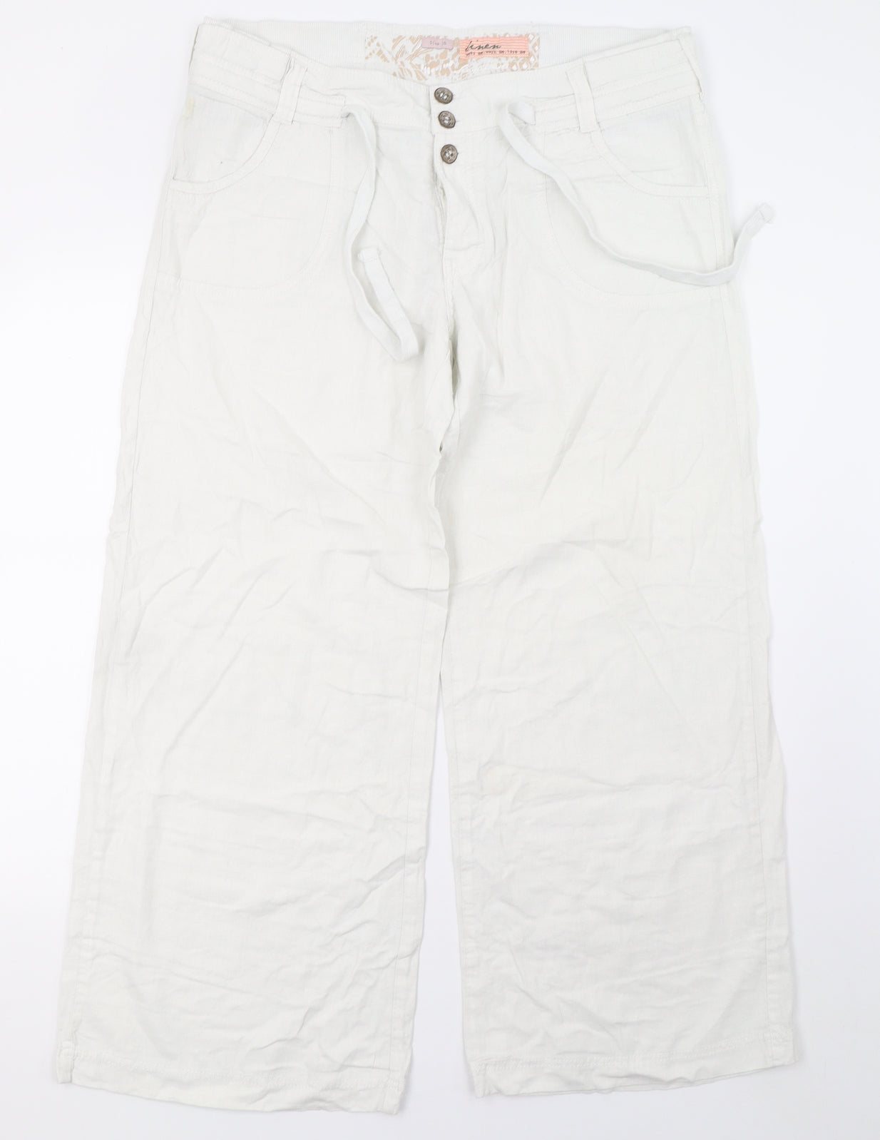 New Look Womens White   Trousers  Size 16 L28 in