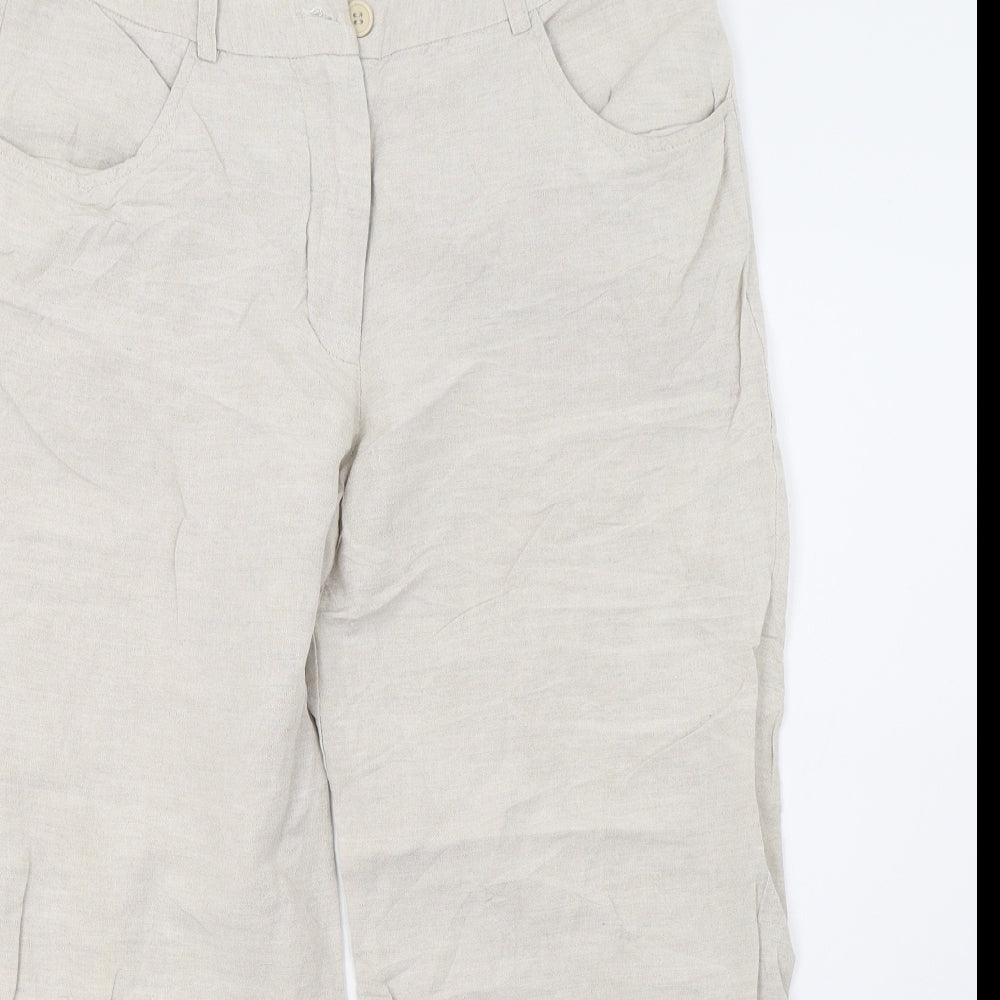 isolde Womens Beige   Cropped Trousers Size 16 L22 in
