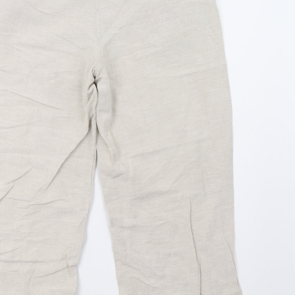 isolde Womens Beige   Cropped Trousers Size 16 L22 in