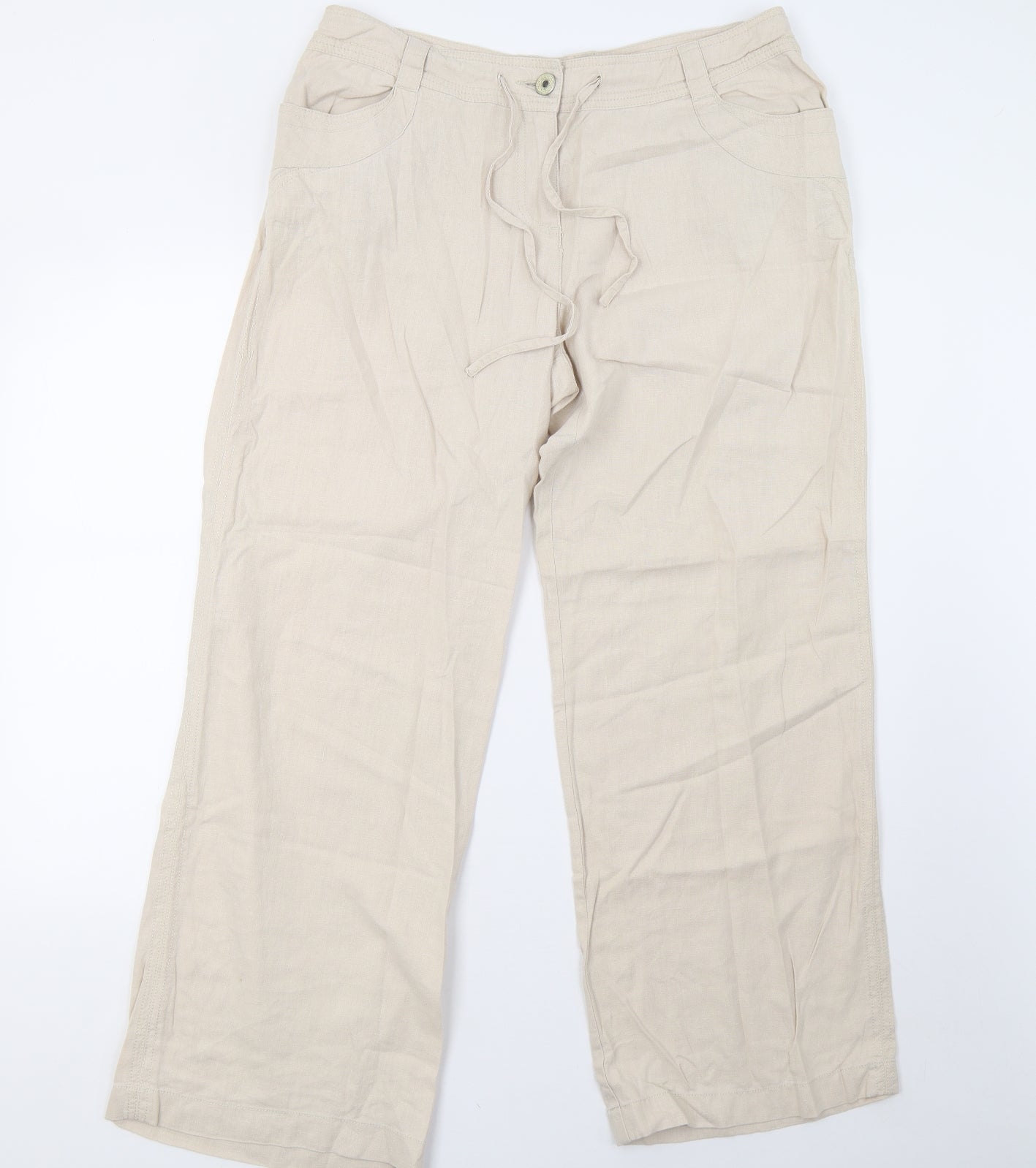 NEXT Womens Beige   Trousers  Size 14 L32 in