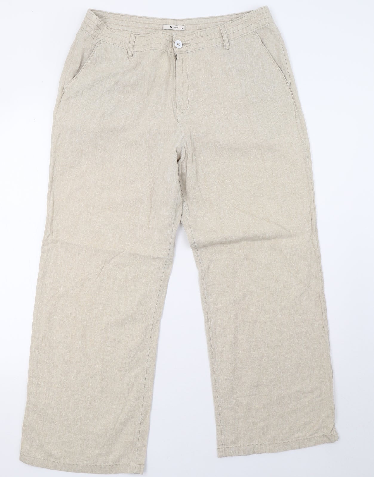 Sainsburys Womens Beige   Trousers  Size 14 L28 in
