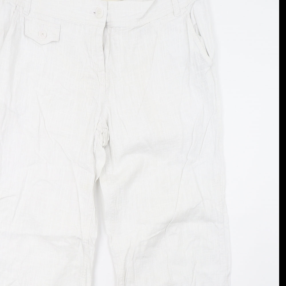 NEXT Womens White   Trousers  Size 16 L30 in