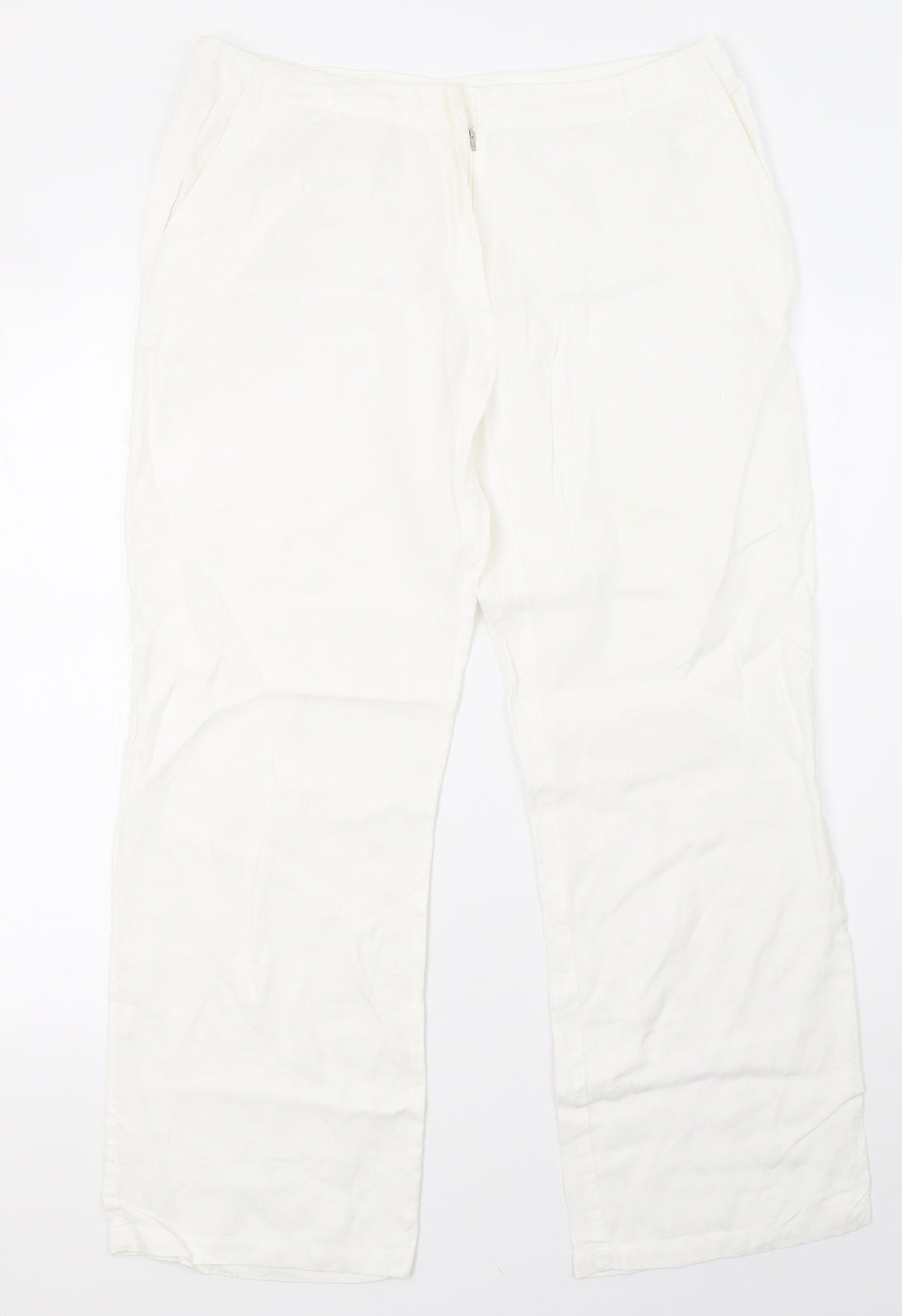 Preworn Womens White   Trousers  Size 14 L28 in