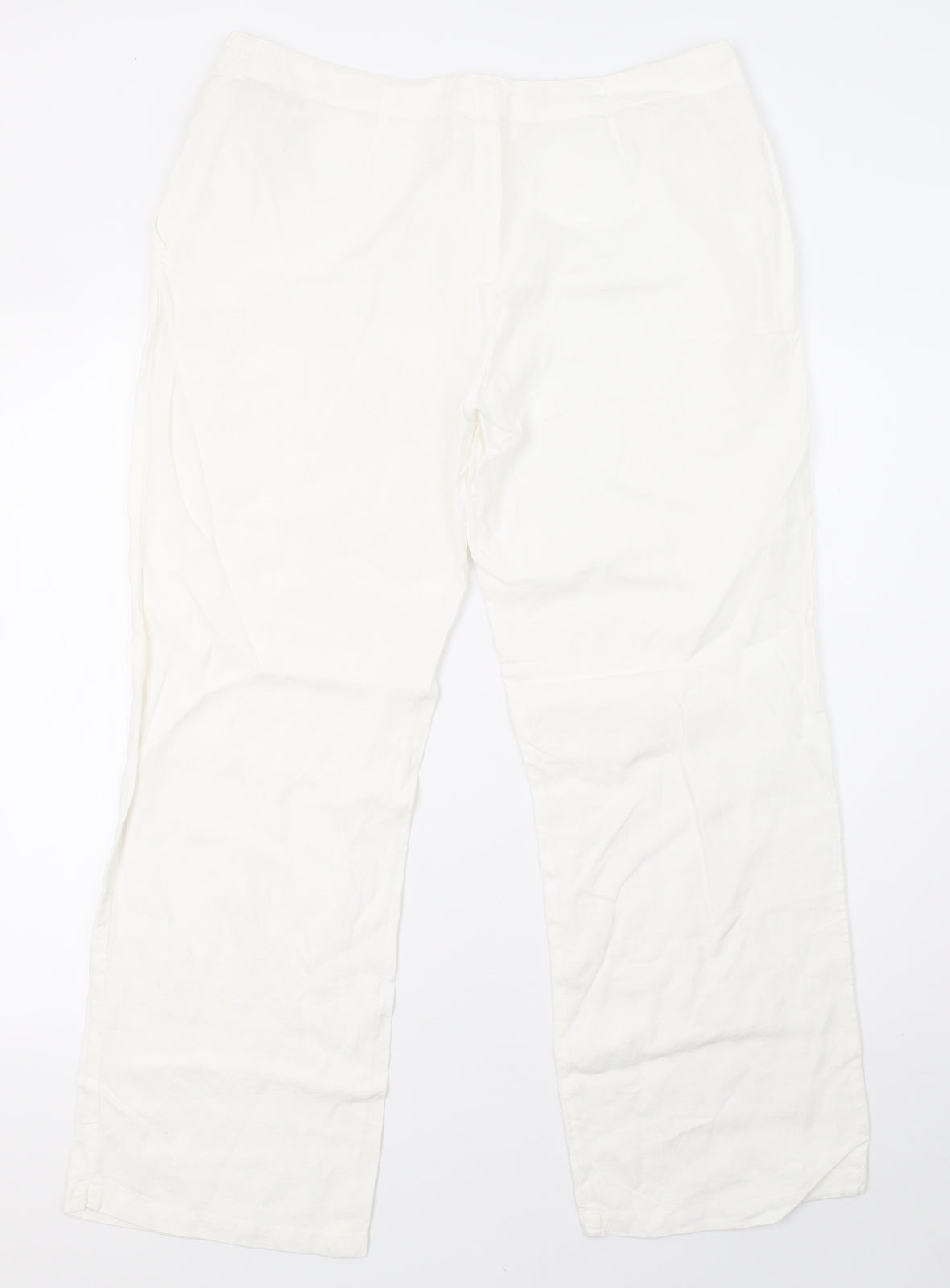 Preworn Womens White   Trousers  Size 14 L28 in