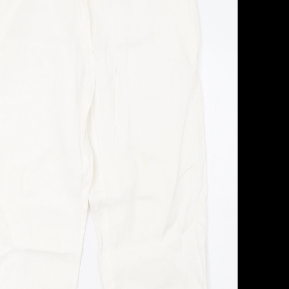 Preworn Womens White   Trousers  Size 14 L28 in