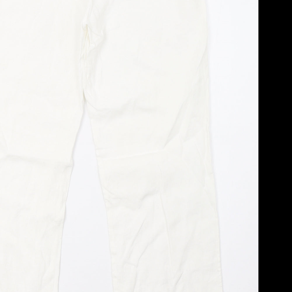 Preworn Womens White   Trousers  Size 14 L28 in