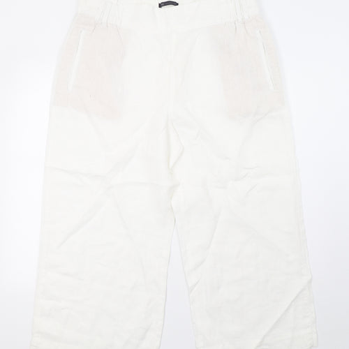 Marks and Spencer Womens White   Trousers  Size 18 L28 in