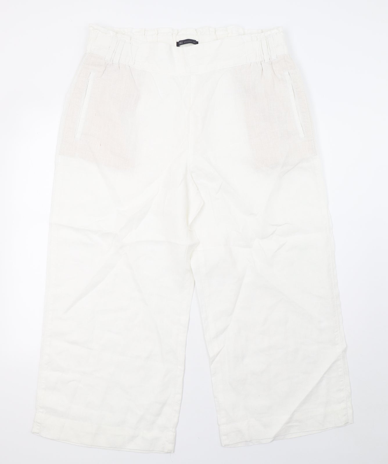 Marks and Spencer Womens White   Trousers  Size 18 L28 in