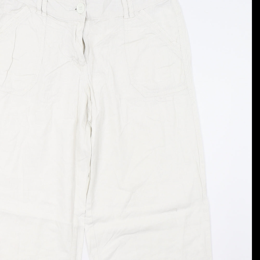 NEXT Womens White   Trousers  Size 14 L27 in