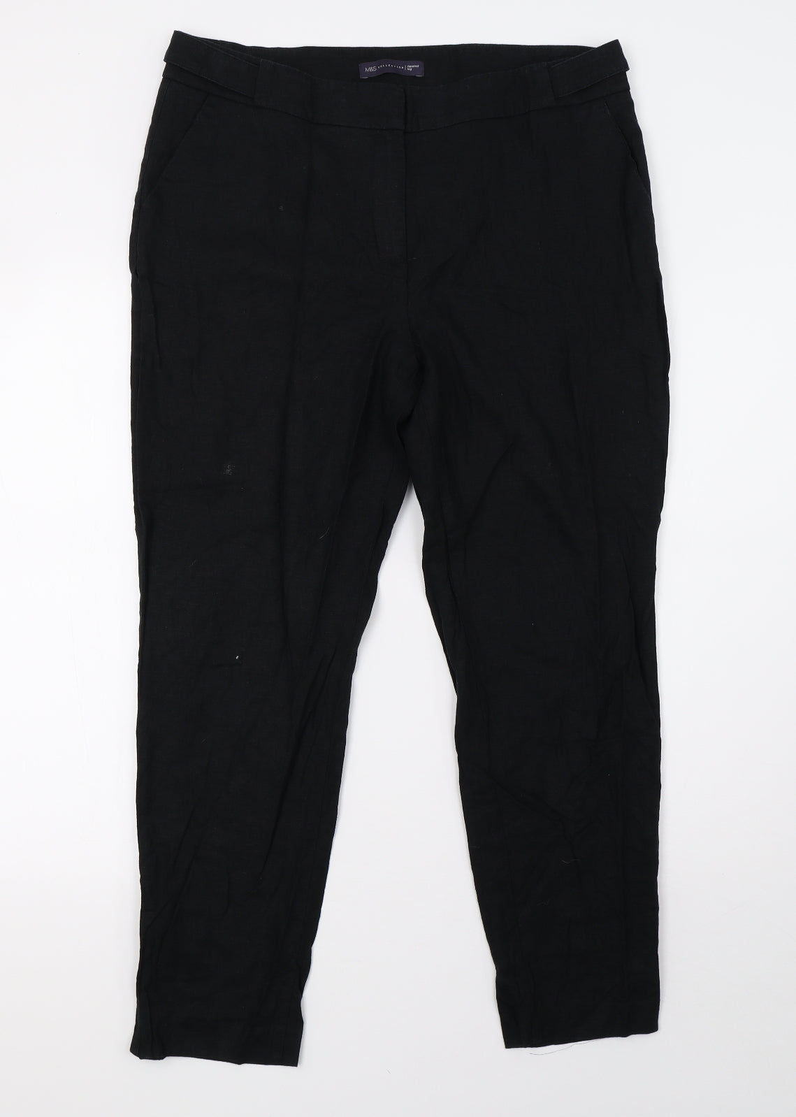 Marks and Spencer Womens Black   Trousers  Size 14 L28 in