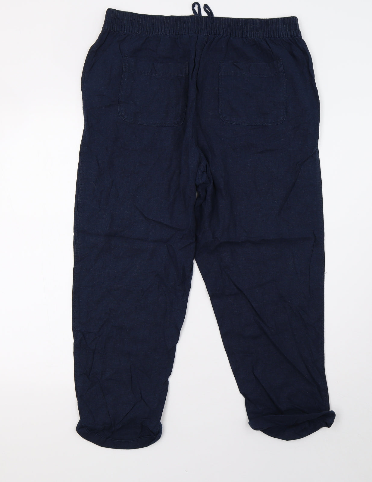 Peacocks Womens Blue   Cropped Trousers Size 14 L26 in