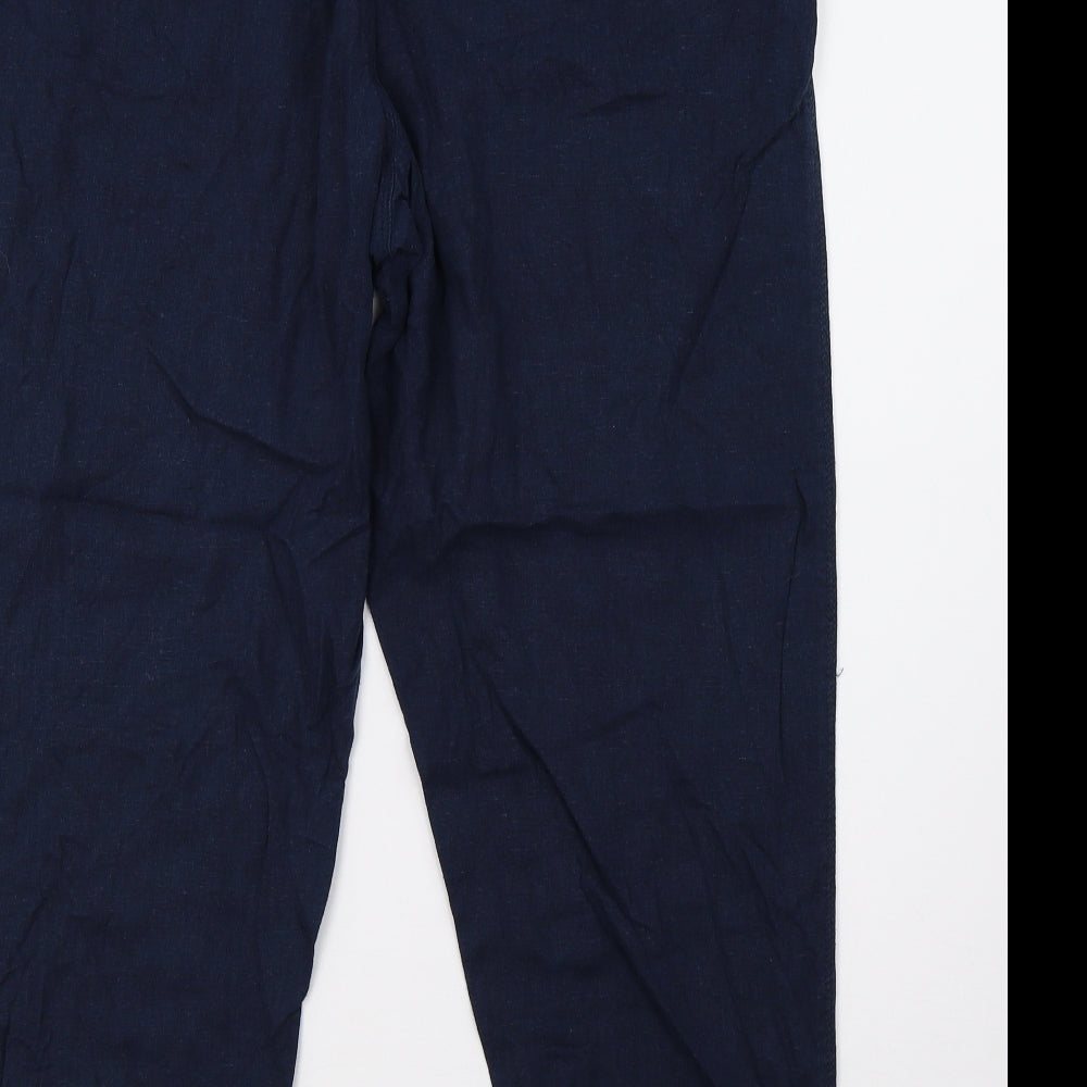 Peacocks Womens Blue   Cropped Trousers Size 14 L26 in
