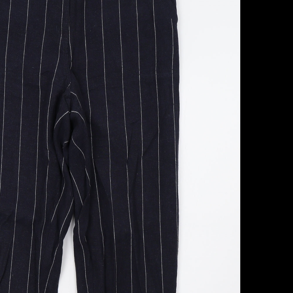 Cotton Traders Womens Blue Striped  Trousers  Size 16 L30 in