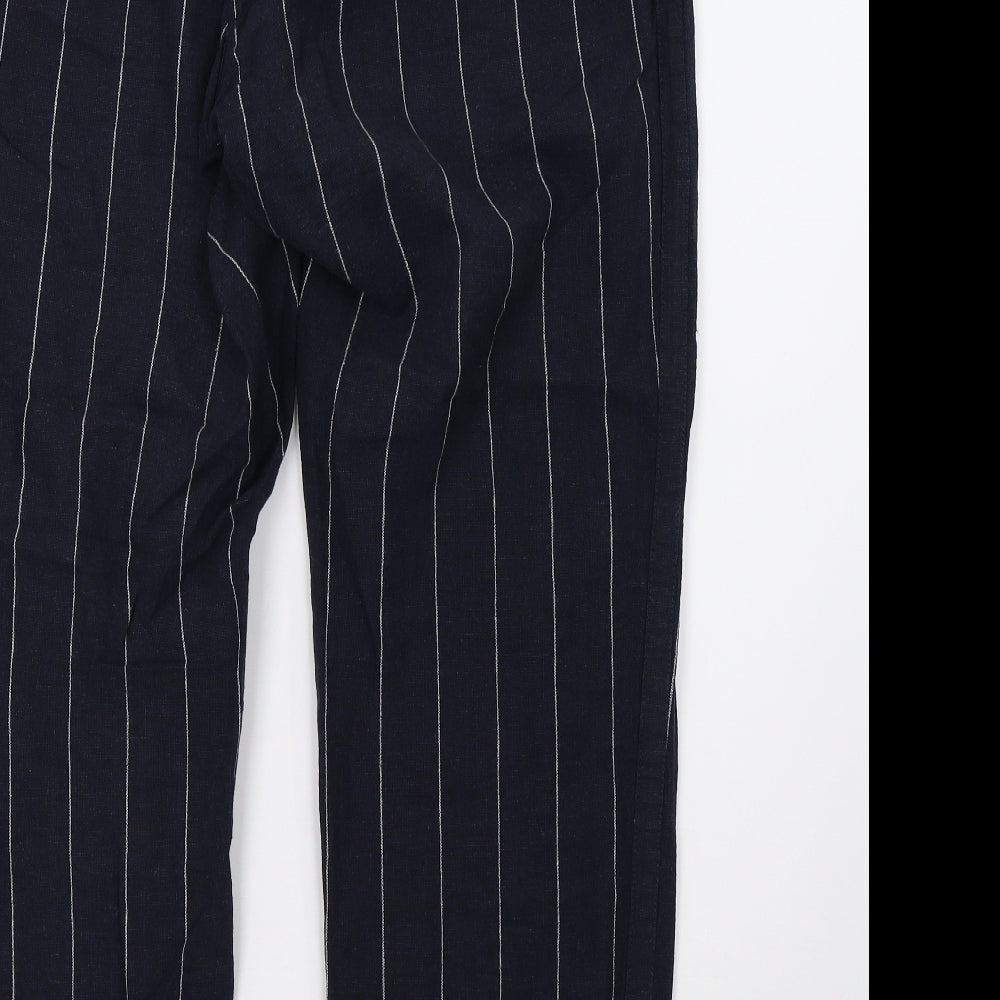 Cotton Traders Womens Blue Striped  Trousers  Size 16 L30 in