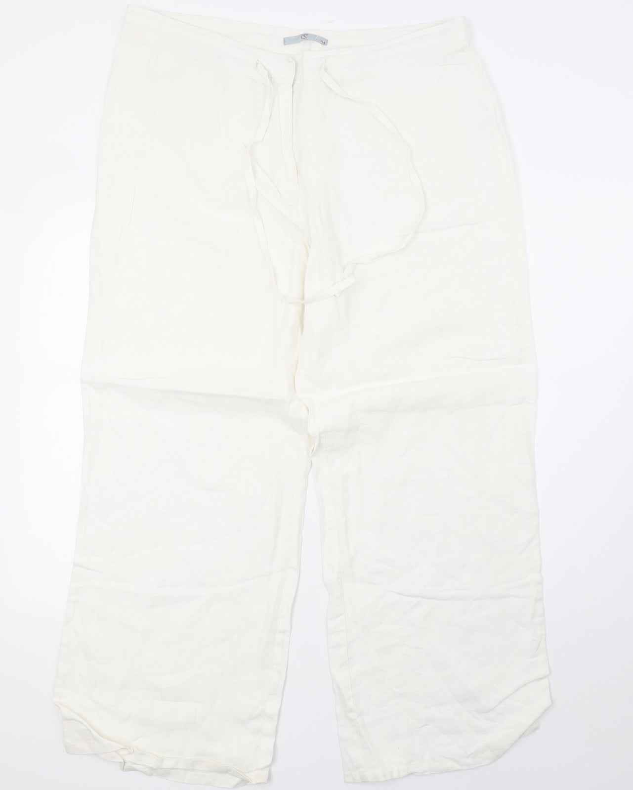 Sainsburys Womens White   Trousers  Size 16 L32 in