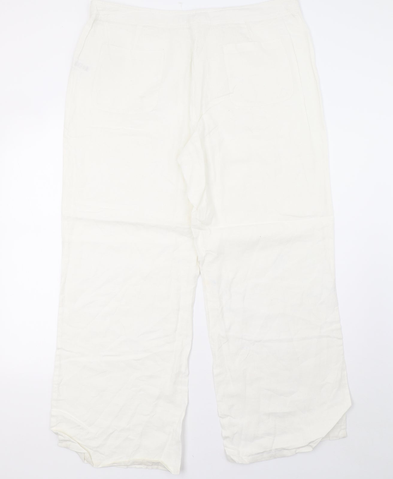 Sainsburys Womens White   Trousers  Size 16 L32 in