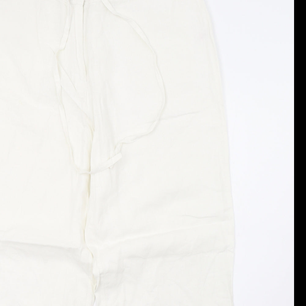 Sainsburys Womens White   Trousers  Size 16 L32 in
