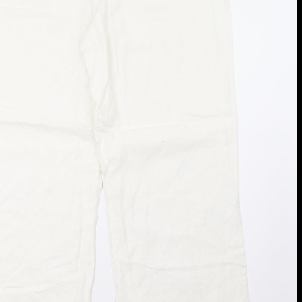 Sainsburys Womens White   Trousers  Size 16 L32 in