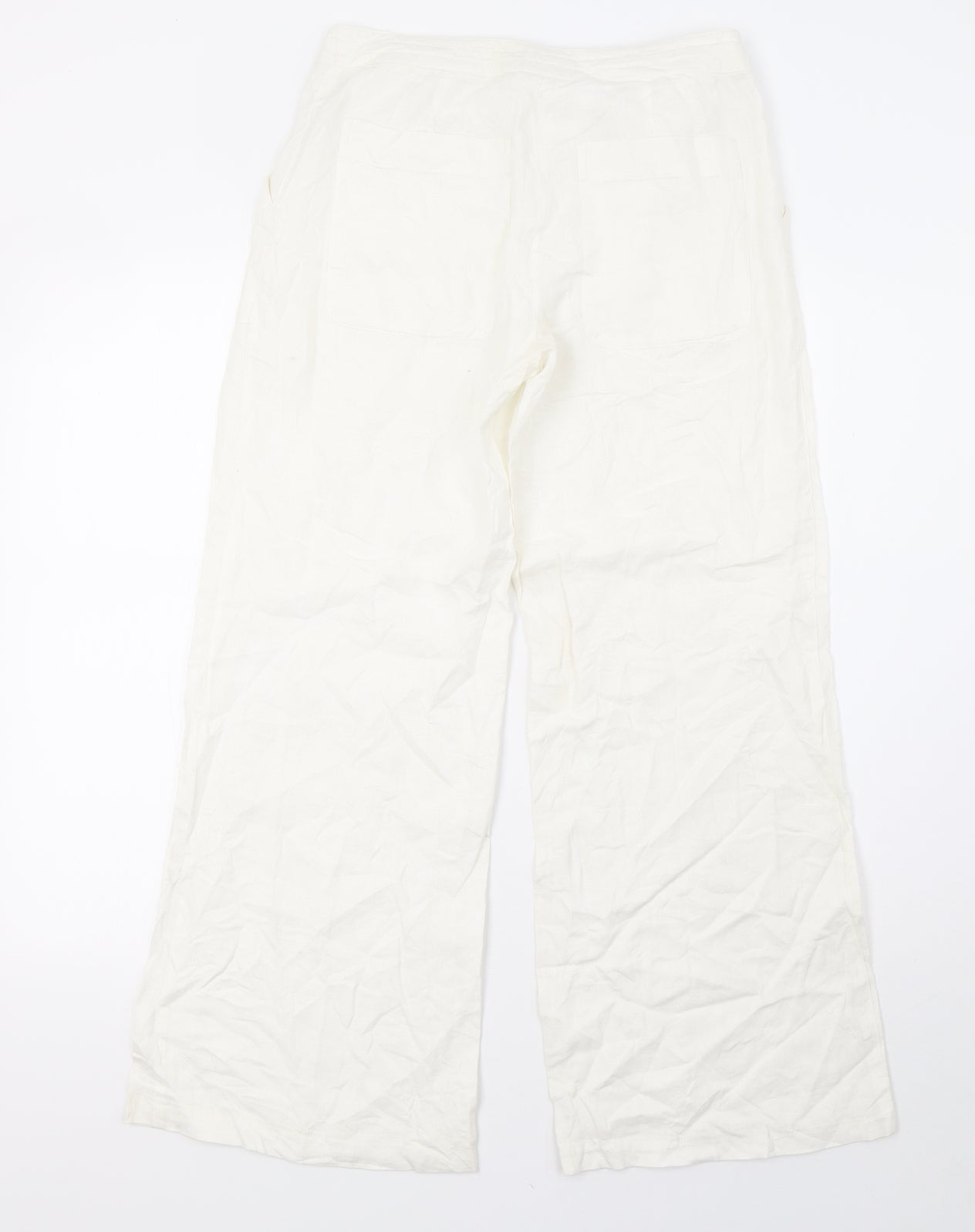 H&M Womens White   Trousers  Size 10 L28 in