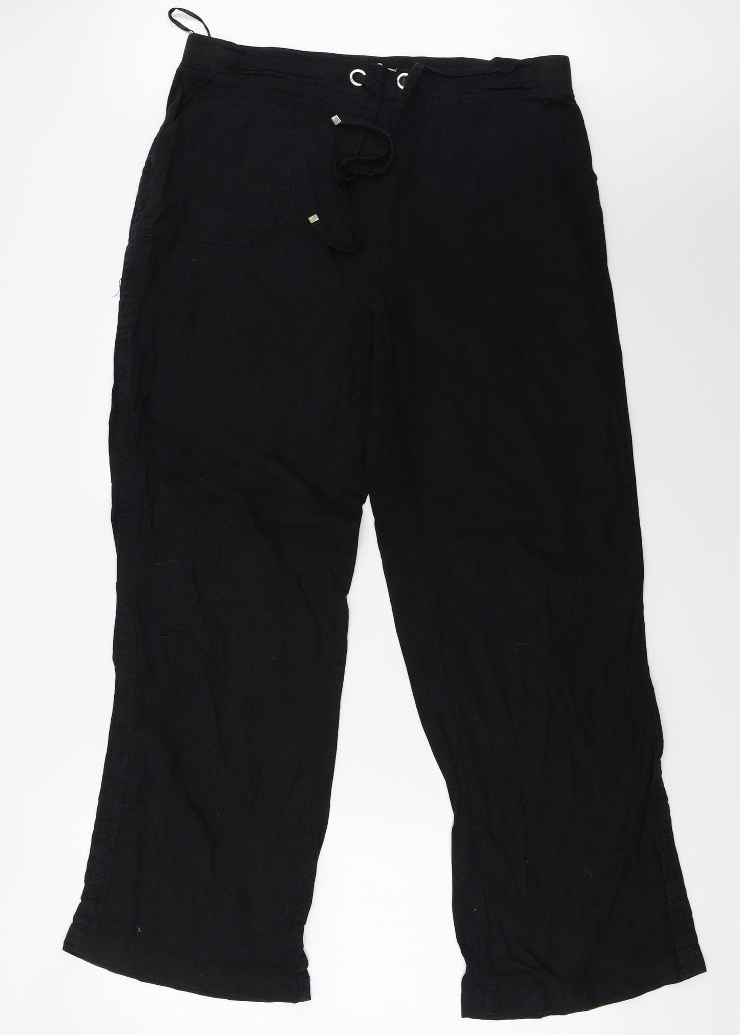 Peacocks Womens Black   Trousers  Size 16 L30 in
