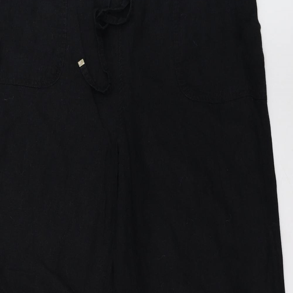 Peacocks Womens Black   Trousers  Size 16 L30 in