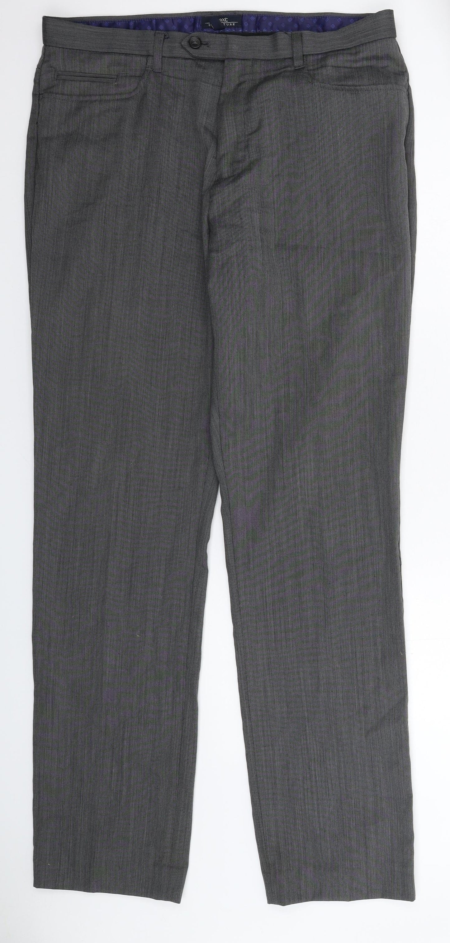 NEXT Mens Grey   Dress Pants Trousers Size 34 L33 in
