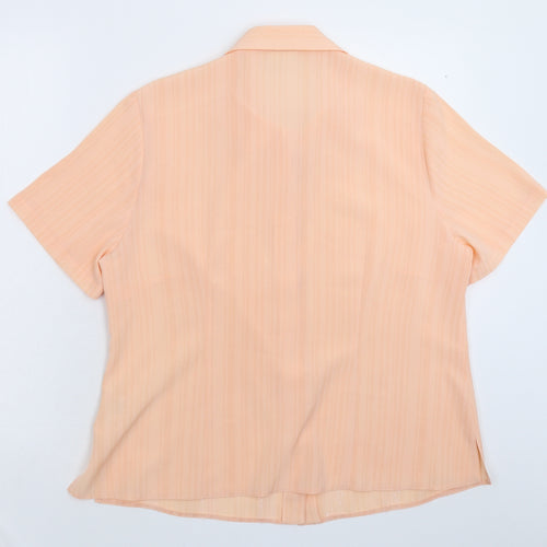 Fosby Womens Pink Striped  Basic Button-Up Size 16