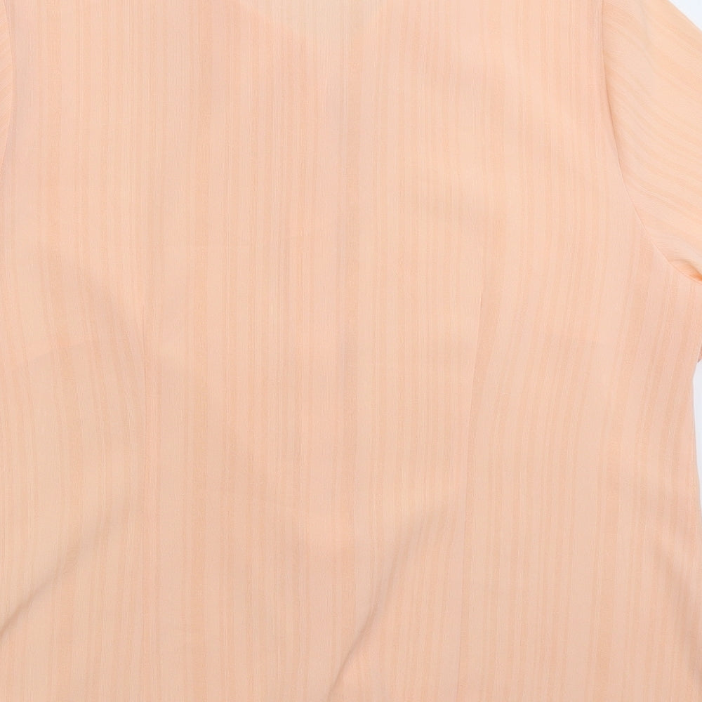 Fosby Womens Pink Striped  Basic Button-Up Size 16