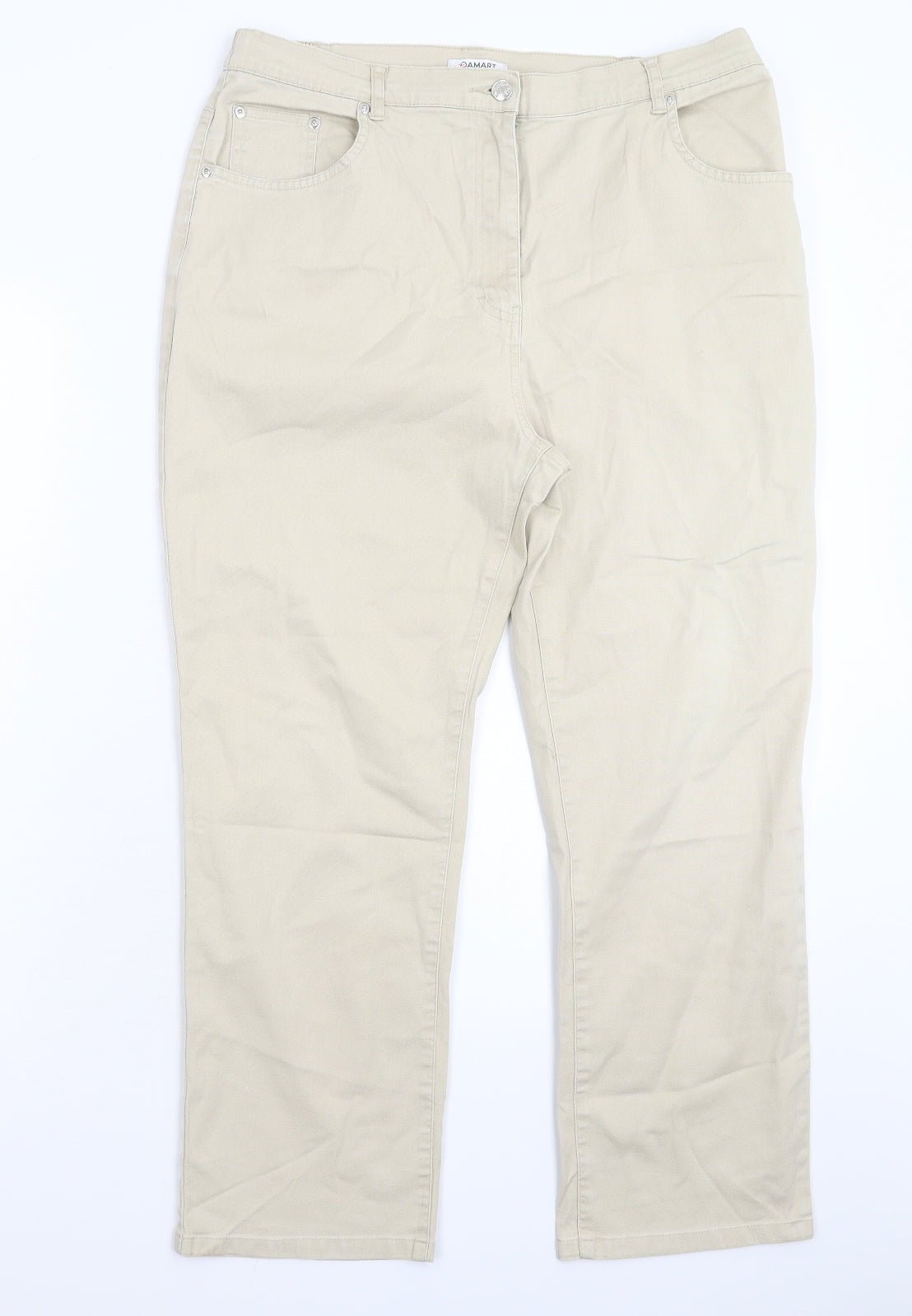 Damart Womens Beige  Denim Straight Jeans Size 18 L27 in