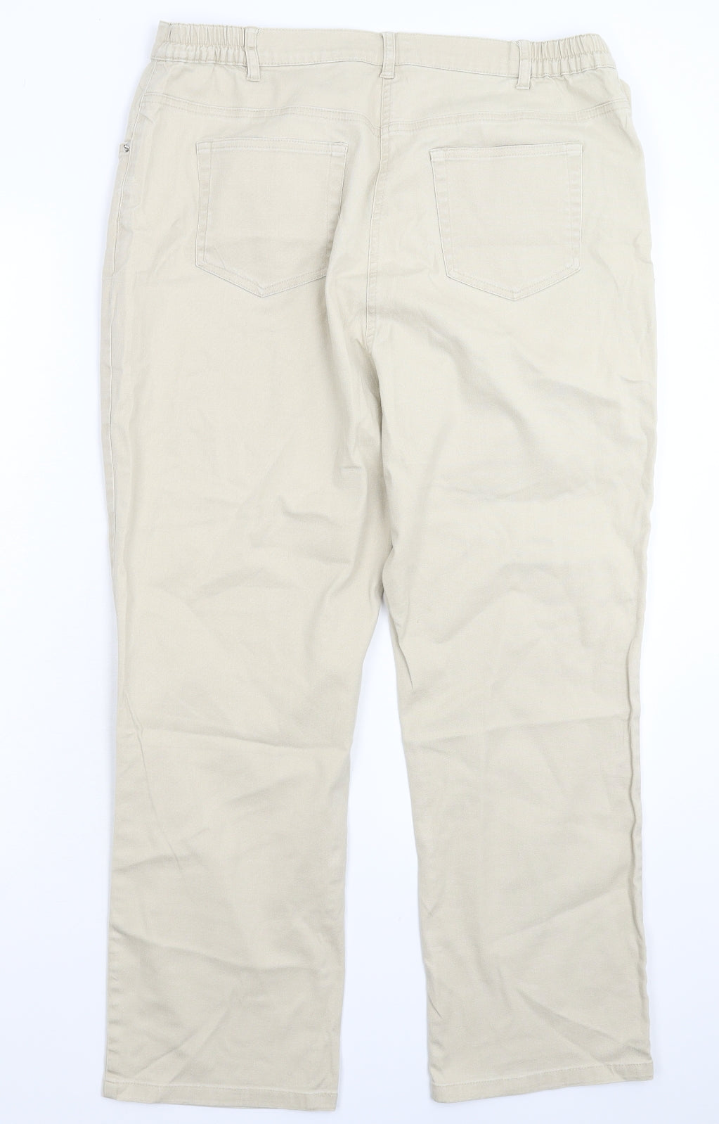 Damart Womens Beige  Denim Straight Jeans Size 18 L27 in