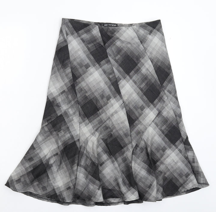 Marks and Spencer Womens Grey Geometric Flare Skirt Size 10