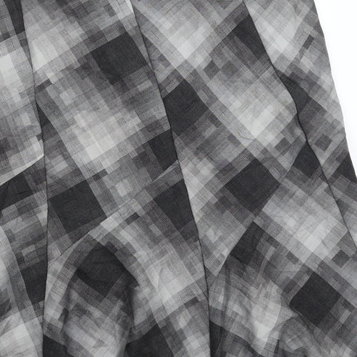 Marks and Spencer Womens Grey Geometric  Flare Skirt Size 10