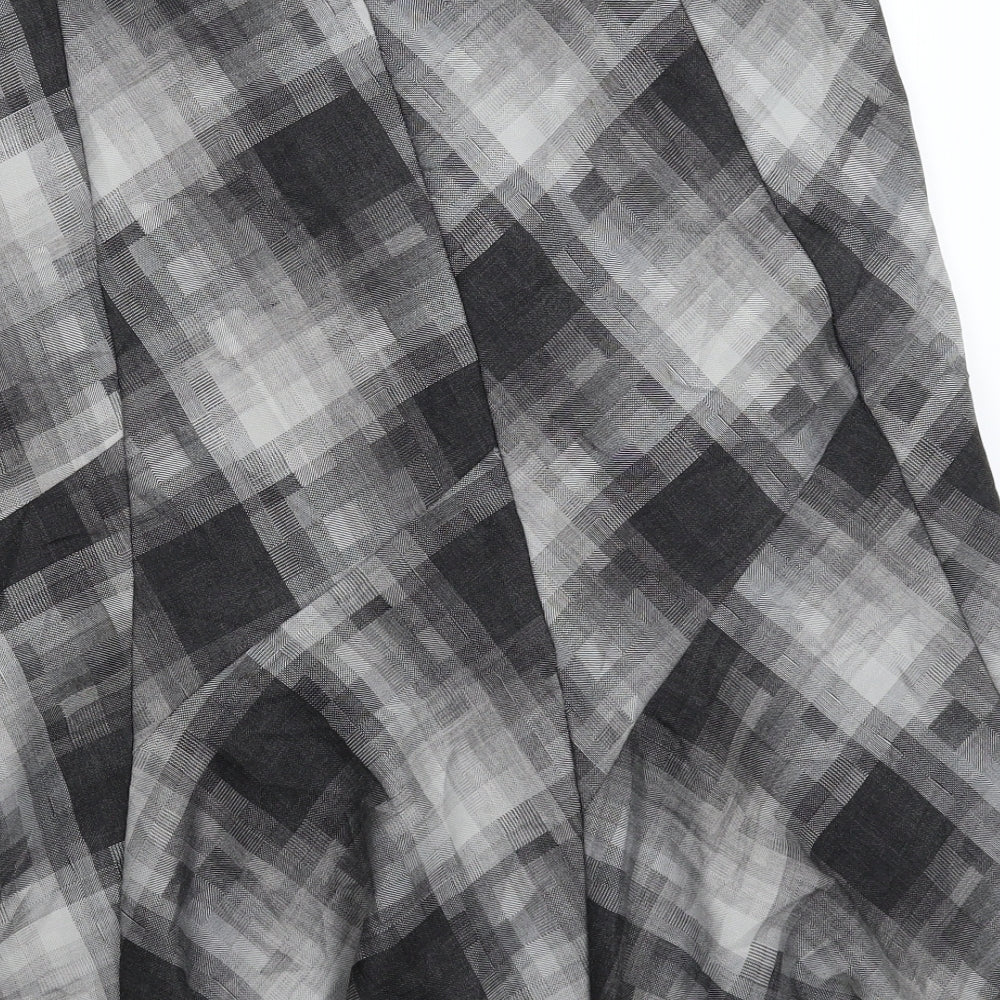 Marks and Spencer Womens Grey Geometric  Flare Skirt Size 10