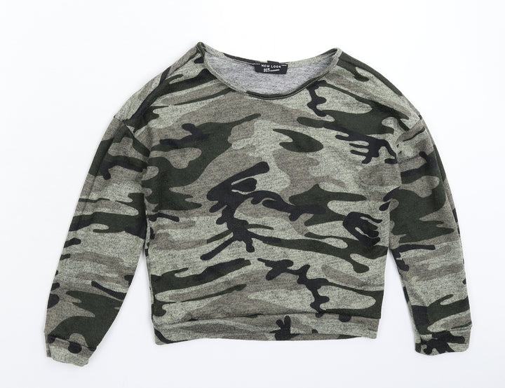 New Look Girls Multicoloured Camouflage Pullover Jumper Size 10-11 Years