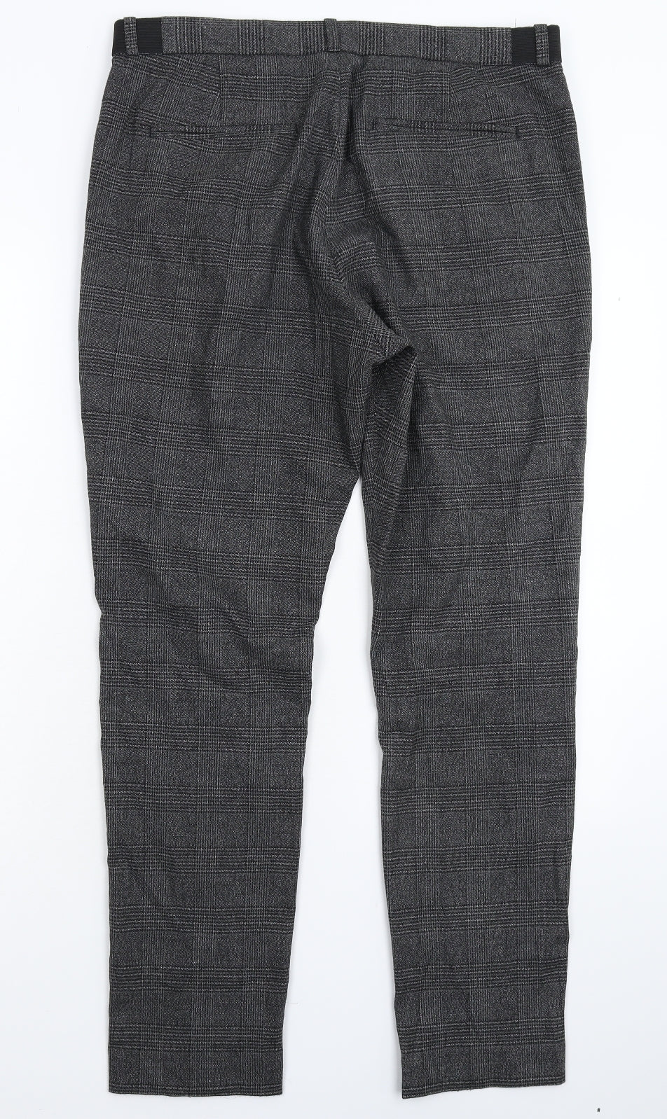 H&M Mens Grey Check  Trousers  Size 34 L29 in