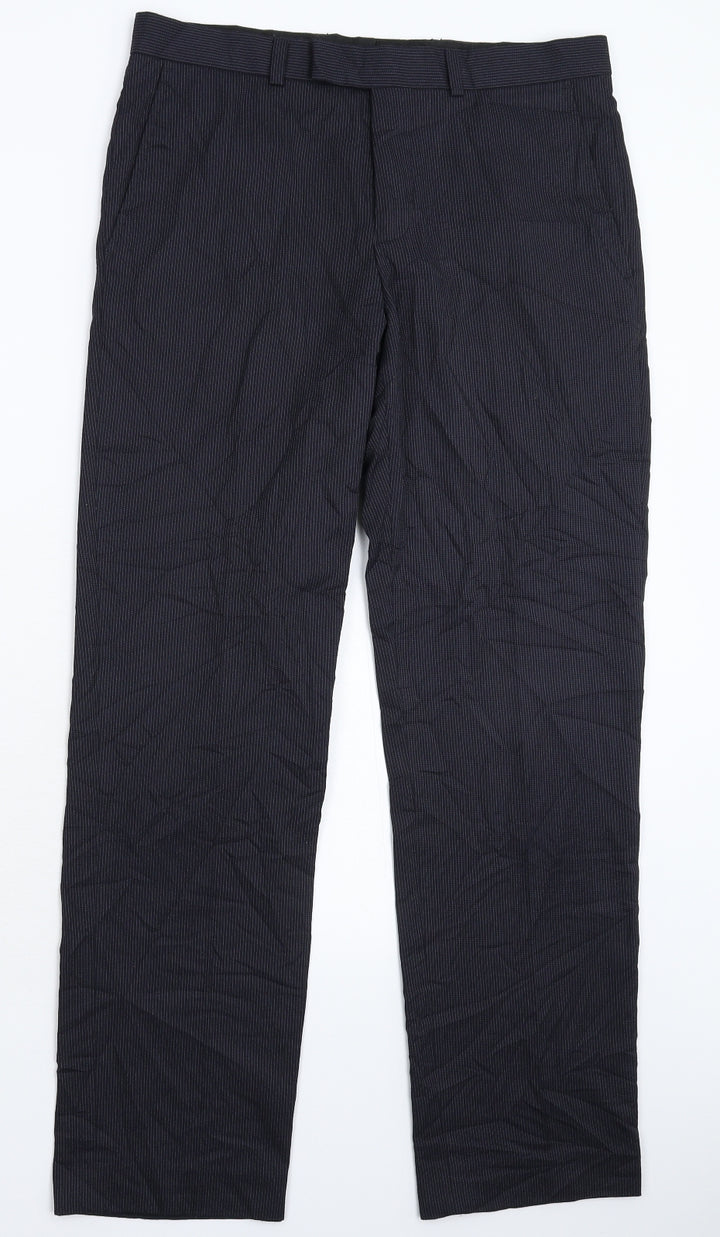 Burton Mens Blue Striped Dress Pants Trousers Size 32 L30 in