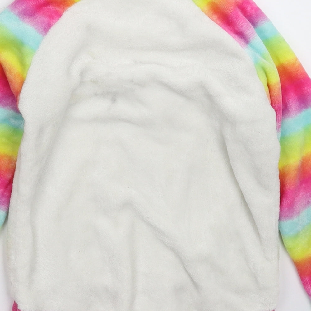 Picapino Girls White  Fleece Pullover Jumper Size 8 Years